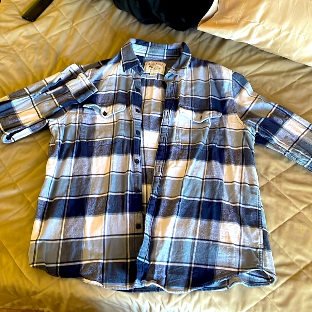 Classic American eagle Large blue flannel. Rarely used.